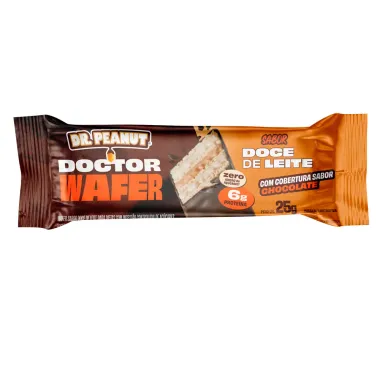 Doctor Wafer Dr. Peanut Sabor Doce de Leite com Cobertura de Chocolate 6g de Prote&iacute;na 25g