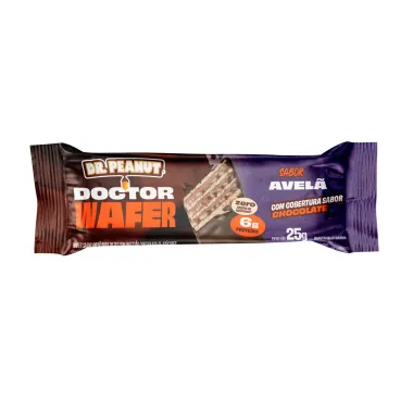 Doctor Wafer Dr. Peanut Sabor Avel&atilde; com Cobertura de Chocolate 6g de Prote&iacute;na 25g