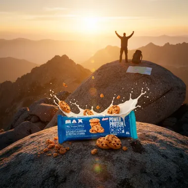 Barra de Prote&iacute;na Power Protein Crisp Max Titanium com 15g de Prote&iacute;na Sabor Cookies 44g