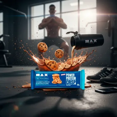 Barra de Prote&iacute;na Power Protein Crisp Max Titanium com 15g de Prote&iacute;na Sabor Cookies 44g