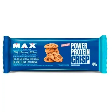 Barra de Prote&iacute;na Power Protein Crisp Max Titanium com 15g de Prote&iacute;na Sabor Cookies 44g