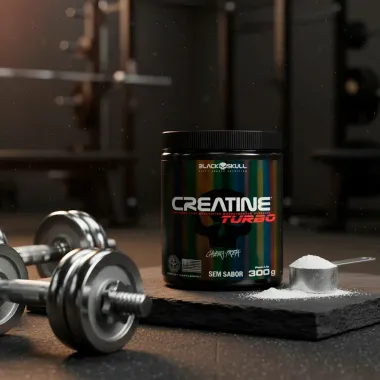 Creatina Black Skull Turbo Refil Sem Sabor Caveira Preta 300g