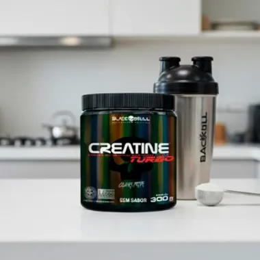 Creatina Black Skull Turbo Refil Sem Sabor Caveira Preta 300g