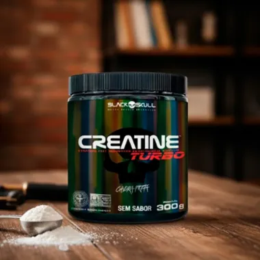 Creatina Black Skull Turbo Refil Sem Sabor Caveira Preta 300g