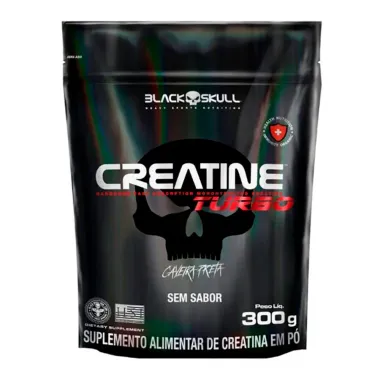 Creatina Black Skull Turbo Caveira Preta Sem Sabor Refil 300g