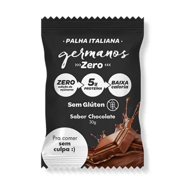 Palha Italiana Germanos Zero Sabor Chocolate com 5g de Prote&iacute;na 30g
