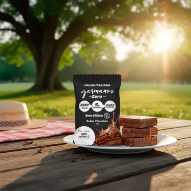 Palha Italiana Germanos Zero Sabor Chocolate com 5g de Prote&iacute;na 30g