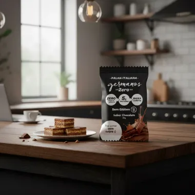 Palha Italiana Germanos Zero Sabor Chocolate com 5g de Prote&iacute;na 30g