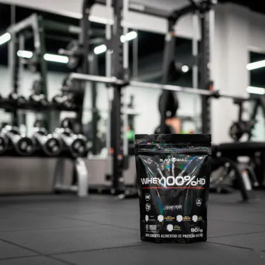 Whey Black Skull 100%HD Caveira Preta Refil Sabor Chocolate 900g