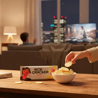 Biscoito de Arroz Salgado Rice Cracker Crunchy Original 100g