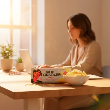 Biscoito de Arroz Salgado Rice Cracker Crunchy Original 100g