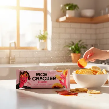 Biscoito de Arroz Salgado Rice Cracker Barbecue 100g