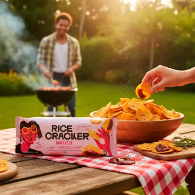 Biscoito de Arroz Salgado Rice Cracker Barbecue 100g