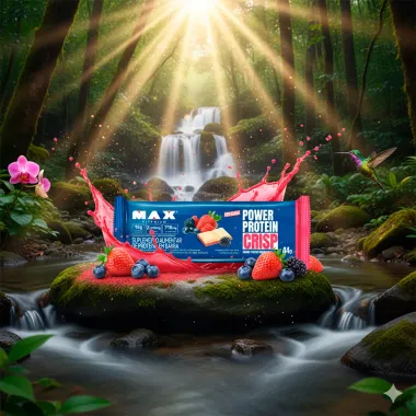 Barra de Prote&iacute;na Power Protein Crisp Max Titanium com 15g de Prote&iacute;na Sabor Frutas Vermelhas 44g