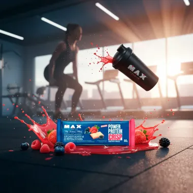 Barra de Prote&iacute;na Power Protein Crisp Max Titanium com 15g de Prote&iacute;na Sabor Frutas Vermelhas 44g