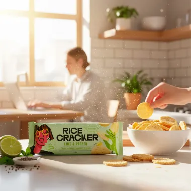 Biscoito de Arroz Salgado Rice Cracker Lime e Peper 100g