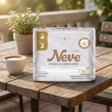 Kit Lenços Umedecidos Neve Care Leve 4 Pague 3 com 4 Pacotes de 48 Unidades