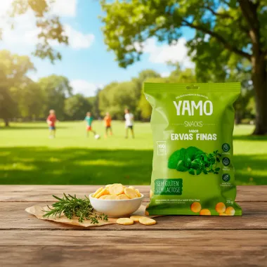 Salgadinho Snacks Yamo de Arroz e Soja Sabor Ervas Finas Sem Glúten 25g
