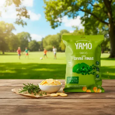 Salgadinho Snacks Yamo de Arroz e Soja Sabor Ervas Finas Sem Glúten 25g