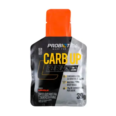Carb Up Gel Black Probiótica com Cafeína Sabor Laranja Sachê 30g