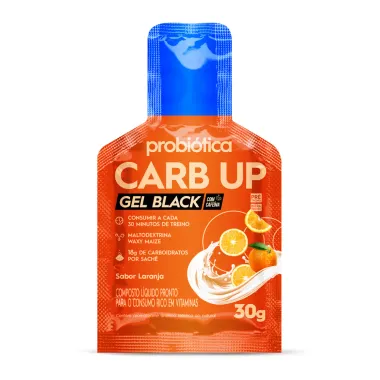 Carb Up Gel Black Probi&oacute;tica com Cafe&iacute;na Sabor Laranja Sach&ecirc; 30g