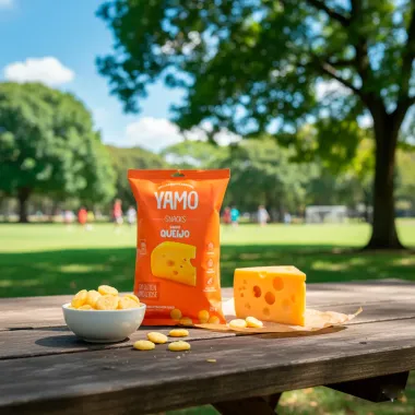 Salgadinho Snacks Yamo de Arroz e Soja Sabor Queijo Sem Glúten 25g