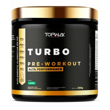 Pré Treino Topway Turbo Pre Workout Alta Performance Sabor Limão 300g