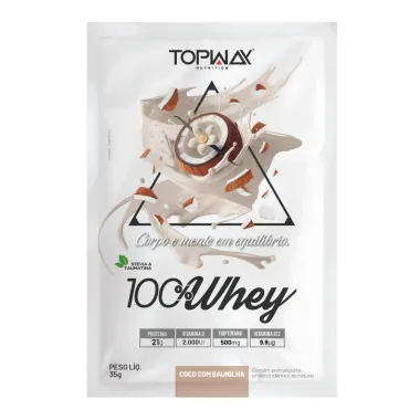 Whey Protein Topway 100% Concentrado Coco Com Baunilha Sachê 35g
