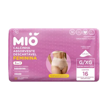 Roupa Intima Descartavel Mio Feminina G/XG Com 16 Unidades