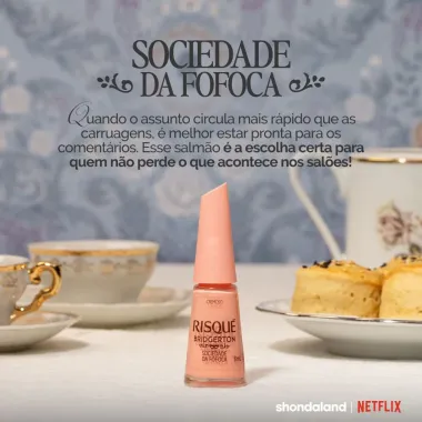 Esmalte Risqu&eacute; Cremoso Bridgerton Sociedade da Fofoca 8ml