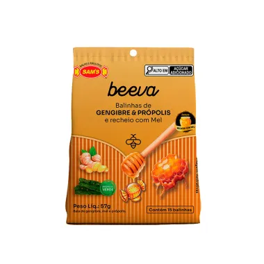Balinhas Beeva de Gengibre & Pr&ograve;polis e Recheio com Mel 57g