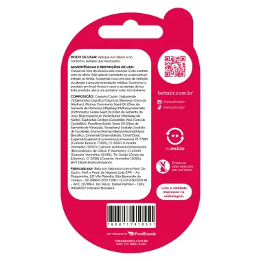 Hidratante Labial Beta FPS6 Cor Vermelho Rubi 9,5g