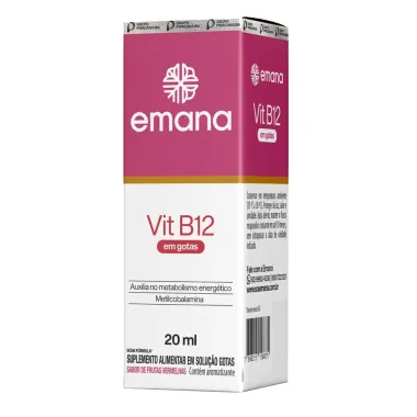 Vitamina B12 Emana Sabor Frutas Vermelhas Gotas 20ml
