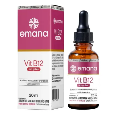 Vitamina B12 Emana Sabor Frutas Vermelhas Gotas 20ml