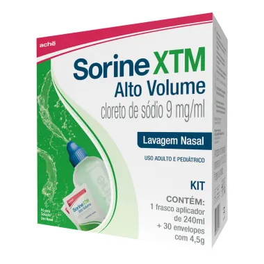 Sorine XTM Alto Volume 9mg/ml Lavagem Nasal 1 Frasco Aplicador de 240ml e 30 Envelopes de 4,5g cada