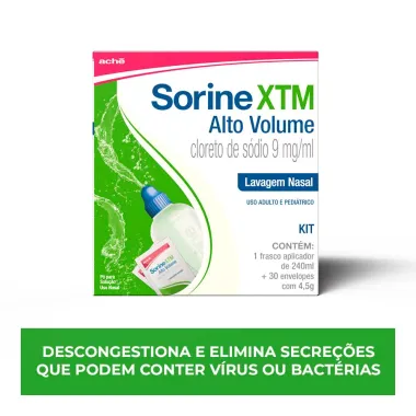 Sorine XTM Alto Volume 9mg/ml Lavagem Nasal 1 Frasco Aplicador de 240ml e 30 Envelopes de 4,5g cada