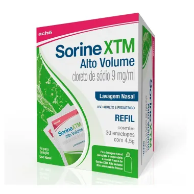 Sorine XTM Alto Volume 9mg/ml Lavagem Nasal Refil 30 Envelopes de 4,5g cada