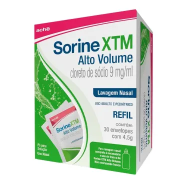 Sorine XTM Alto Volume 9mg/ml Lavagem Nasal Refil 30 Envelopes de 4,5g cada