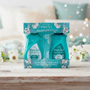 Óleo Deo Corporal Paixão Bridgerton Dama de Prata 100ml + Loção Deo Hidratante 100ml