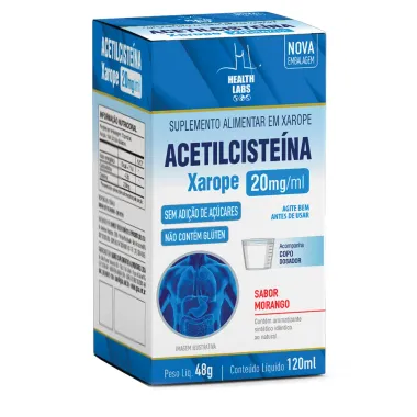 Acetilciste&iacute;na 40mg/ml Sabor Morango Xarope 120ml
