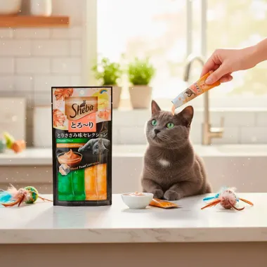 Petisco para Gato Sheba Cremoso Sabor Frango e Peixe 12g