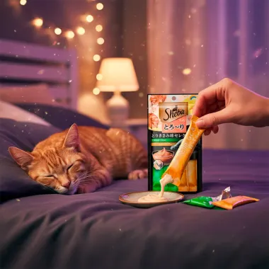 Petisco para Gato Sheba Cremoso Sabor Frango e Peixe 12g