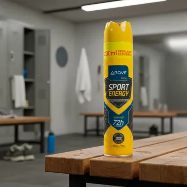 Desodorante Above Men Aerosol Sport Energy Antitranspirante 72H 200ml Embalagem Econômica