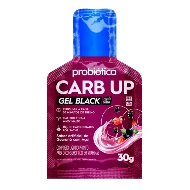 Carb Up Probiotics Gel Black Sabor de A&ccedil;ai com Guaran&aacute; 30g