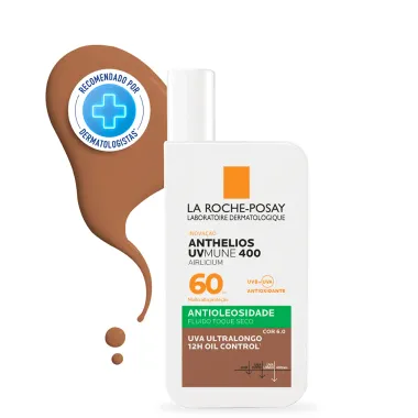 Protetor Solar Anthelios UVMune 400 Airlicium FPS 60 Antioleosidade Fluido Toque Seco Cor 6.0 40ml