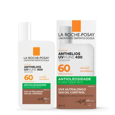 Protetor Solar Anthelios UVMune 400 Airlicium FPS 60 Antioleosidade Fluido Toque Seco Cor 6.0 40ml