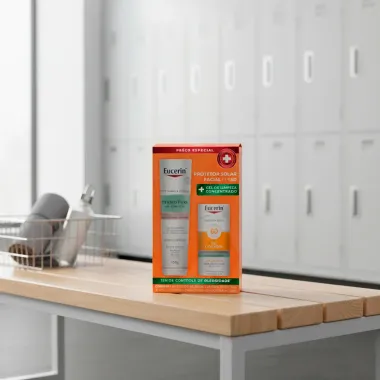 Kit Eucerin DermoPure Oil Control Gel de Limpeza Concentrado 150g e Protetor Solar Oil Control FPS 60 50g