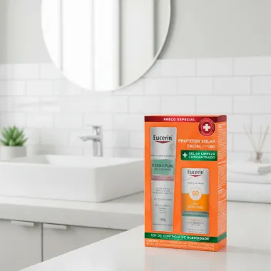 Kit Eucerin DermoPure Oil Control Gel de Limpeza Concentrado 150g e Protetor Solar Oil Control FPS 60 50g