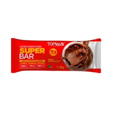 Barra Protein Super Bar Topway 12g de  Proteína Sabor Dark Chocoalte 45g