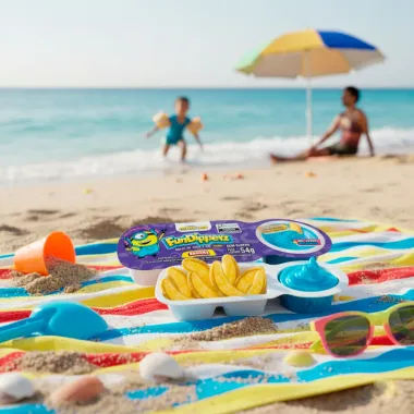 Bala de Goma Fundipperz Minions Sabor Banana + Gel Azedo Framboesa 54g